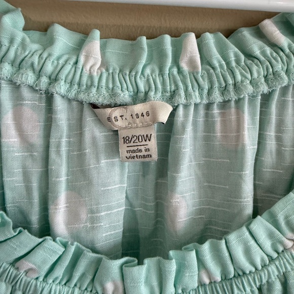 NEW Mint Green White Polka Dot Blouse - Picture 5 of 9